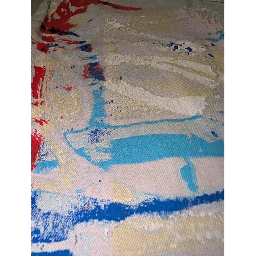SoHo High Waist Boyfriend Jeans Painted Abstract Art Denim Size 10 - Picture 5 of 7